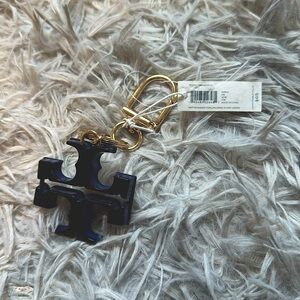 Tory Burch Black and Gold Key & Card Holder Accessory